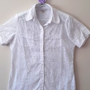 Allison Daley short sleeved blouse.  Size 12. White